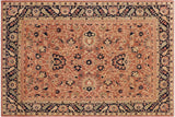 Classic Ziegler Roberta Peach Blue Hand-Knotted Wool Rug - 8'9'' x 11'10''