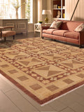 handmade Transitional Kafkaz Chobi Ziegler Beige Tan Hand Knotted RECTANGLE 100% WOOL area rug 9 x 12