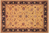 handmade Traditional Kafkaz Chobi Ziegler Gold Blue Hand Knotted RECTANGLE 100% WOOL area rug 9 x 11