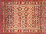 handmade Traditional Kirman Red Tan Hand Knotted RECTANGLE 100% WOOL area rug 8x10