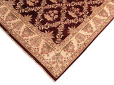handmade Traditional Aubergine Beige Hand Knotted RECTANGLE 100% WOOL area rug 8x10