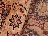 handmade Traditional Tabriz Aubergine Tan Hand Knotted RECTANGLE 100% WOOL area rug 8x10