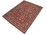 handmade Traditional Agra Tabriz Aubergine Blue Hand Knotted RECTANGLE 100% WOOL area rug 8x10