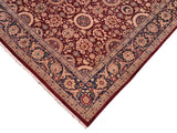 handmade Traditional Agra Tabriz Aubergine Blue Hand Knotted RECTANGLE 100% WOOL area rug 8x10