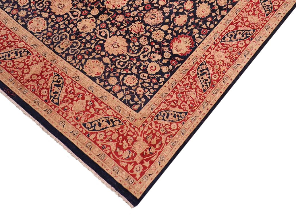 handmade Traditional Kashan Blue Red Hand Knotted RECTANGLE 100% WOOL area rug 8x10