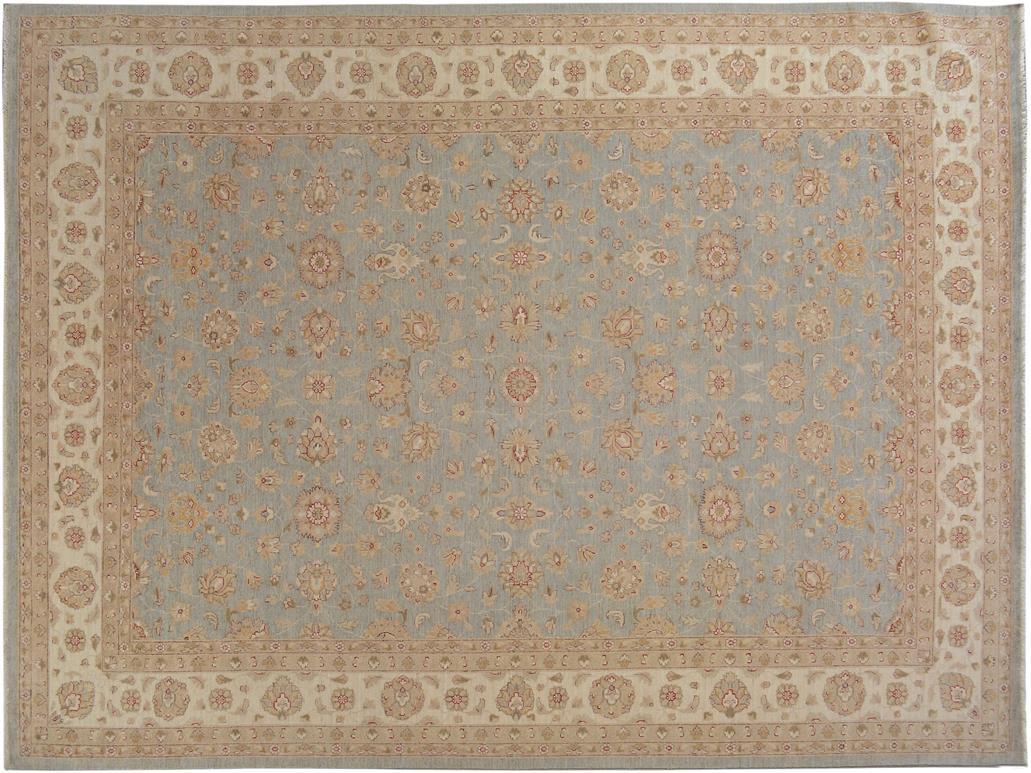 A09468, 910"x14 1",Traditional                   ,10x14,Blue,IVORY,Hand-knotted                  ,Pakistan   ,100% Wool  ,Rectangle  ,652671178023