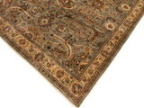 handmade Traditional Lahore Greenish Gr Gold Hand Knotted RECTANGLE 100% WOOL area rug 8x10