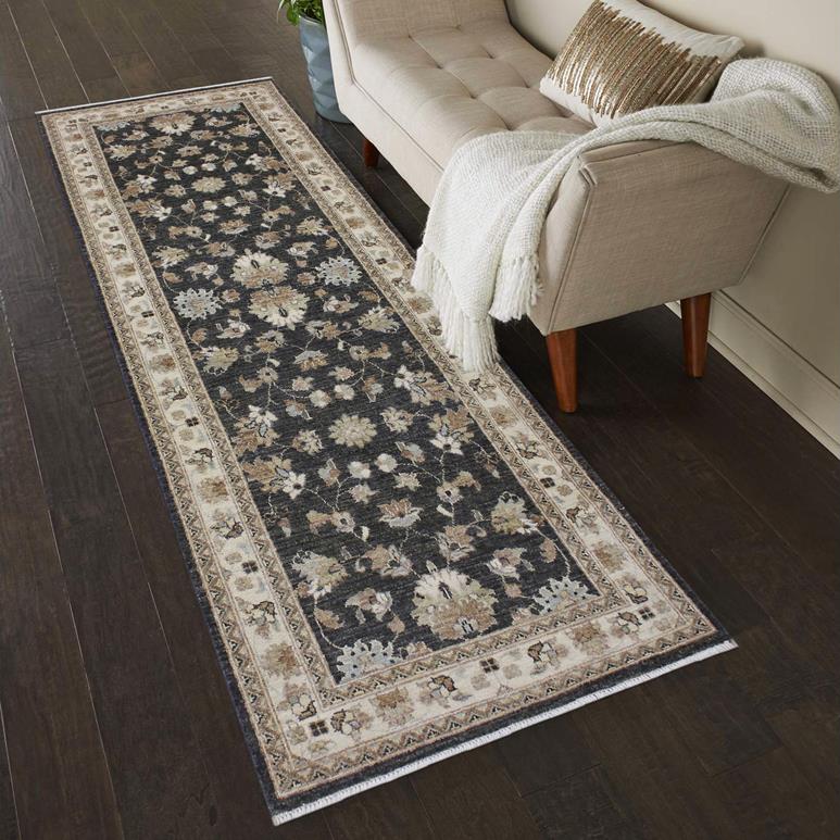 handmade Traditional Kafkaz Gray Ivory Hand Knotted RUNNER 100% WOOL area rug 3x8 