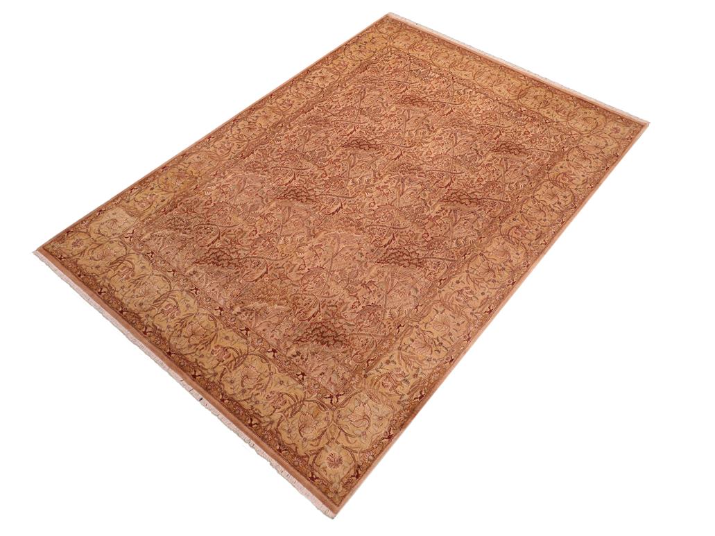 handmade Traditional William Tan Gold Hand Knotted RECTANGLE 100% WOOL area rug 8x10