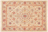 handmade Geometric Kafkaz Chobi Ziegler Ivory Blue Hand Knotted RECTANGLE 100% WOOL area rug 8 x 12