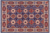 handmade Transitional Kafkaz Chobi Ziegler Blue Ivory Hand Knotted RECTANGLE 100% WOOL area rug 8 x 10