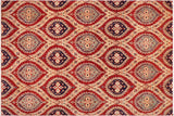 Classic Ziegler Zackary Red Blue Hand-Knotted Wool Rug - 8'10'' x 11'9''