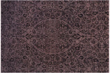 handmade Traditional Kafkaz Chobi Ziegler Charcoal Gray Hand Knotted RECTANGLE WOOL&SILK area rug 9 x 12