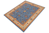 handmade Traditional Kafkaz Chobi Ziegler Blue Beige Hand Knotted RECTANGLE 100% WOOL area rug 9 x 12