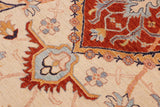 handmade Geometric Kafkaz Chobi Ziegler Beige Rust Hand Knotted RECTANGLE 100% WOOL area rug 10 x 14