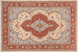 handmade Geometric Kafkaz Chobi Ziegler Beige Rust Hand Knotted RECTANGLE 100% WOOL area rug 10 x 14