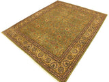 handmade Traditional Design Lt. Green Gold Hand Knotted RECTANGLE 100% WOOL area rug 8x10