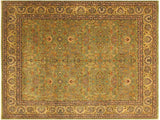 handmade Traditional Design Lt. Green Gold Hand Knotted RECTANGLE 100% WOOL area rug 8x10