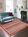 handmade Transitional Shawl Red Blue Hand Knotted RECTANGLE 100% WOOL area rug 6x8