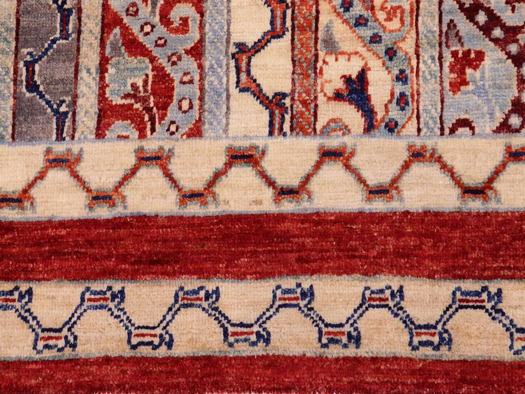 handmade Transitional Shawl Red Blue Hand Knotted RECTANGLE 100% WOOL area rug 6x8