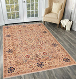 handmade Transitional Kafkaz Chobi Ziegler Tan Blue Hand Knotted RECTANGLE 100% WOOL area rug 7 x 10