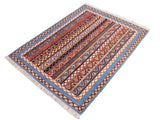 handmade Transitional Shawl Lt. Blue Ivory Hand Knotted RECTANGLE 100% WOOL area rug 6x8
