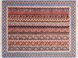 Tribal Shawl Ada Vegetable Dyed Wool Rug - 5'8'' x 7'9''