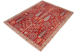 handmade Transitional Kafkaz Chobi Ziegler Red Red Hand Knotted RECTANGLE 100% WOOL area rug 7 x 10