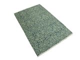 handmade Modern Cryena Green Blue Lt. Green Hand Knotted RECTANGLE WOOL&SILK area rug 4x6