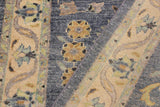 handmade Transitional Kafkaz Gray Ivory Hand Knotted RUNNER 100% WOOL area rug 3x12 
