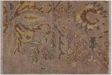 Handmade Kafakz Chobi Ziegler Modern Contemporary Gold Gold Hand Knotted Rectangel Hand Knotted 100% Vegetable Dyed wool area rug 2 x 3
