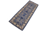 handmade Traditional Kafkaz Blue Ivory Hand Knotted RUNNER 100% WOOL area rug 3 x 9