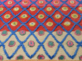 handmade Modern Moroccan Hi Beige Red Hand Knotted RECTANGLE 100% WOOL area rug 8x10