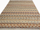 handmade Modern Moroccan Hi Tan Blue Hand Knotted RECTANGLE 100% WOOL area rug 8x10