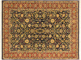 Turkish Knotted Istanbul Cristoph Blue/Red Wool Rug - 4'1'' x 6'1''