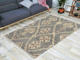 handmade Modern Moroccan Gray Ivory Hand Knotted RECTANGLE 100% WOOL area rug 4x6