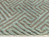 handmade Modern Moroccan Hi Gray Green Hand Knotted RECTANGLE 100% WOOL area rug 8x10