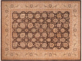 handmade Traditional Design Brown Beige Hand Knotted RECTANGLE 100% WOOL area rug 8x10