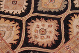 handmade Transitional Kafkaz Chobi Ziegler Black Ivory Hand Knotted RECTANGLE 100% WOOL area rug 9 x 12