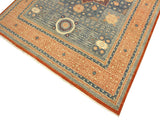 handmade Geometric Mamluk Rust Blue Hand Knotted RECTANGLE 100% WOOL area rug 10x14