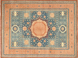 Southwestern Mamluk Ron Rust/Blue Wool Rug - 9'9'' x 13'6''