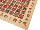 handmade Geometric Khorgeen Beige Red Hand Knotted RECTANGLE 100% WOOL area rug 9x12