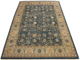 handmade Traditional Design Teal Blue Tan Hand Knotted RECTANGLE 100% WOOL area rug 8x10