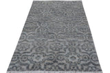 Handmade Kafakz Chobi Ziegler Modern Contemporary Gray Gray Hand Knotted RECTANGLE WOOL&VISCOU area rug 4 x 6