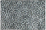 Eclectic Ziegler Rosalia Gray Hand-Knotted Wool & Silk Rug - 3'11'' x 5'9''