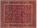 Antique Vegetable Dyed Glenda Aubergine Wool Rug - 8'0'' x 9'11''