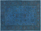 Over Dyed Rose Blue/Blue Hand-Knotted Rug  11'11 x 17'2