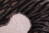 handmade Contemporary Tiger Black Gray Hand Tufted  100% WOOL area rug 4' x 6'