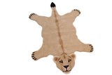 handmade Contemporary Lion Tan Ivory Hand Tufted  100% WOOL area rug 4' x 6'