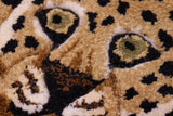 handmade Contemporary Leopard Tan Ivory Hand Tufted  100% WOOL area rug 2' x 3'